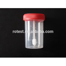 Individually packaged stool container with spoon